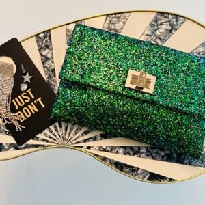 Anya Hindmarch Valorie glitter party clutch
